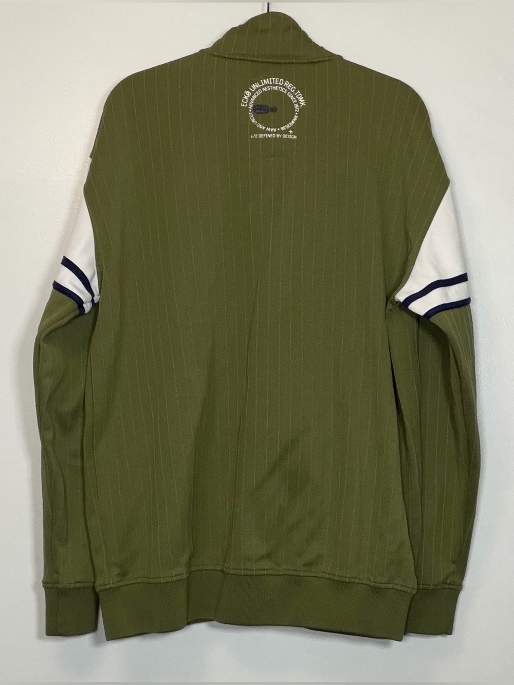 Ecko Unlimited Olive Green & White Zip-Front Track Jacket - Picture 2 of 8